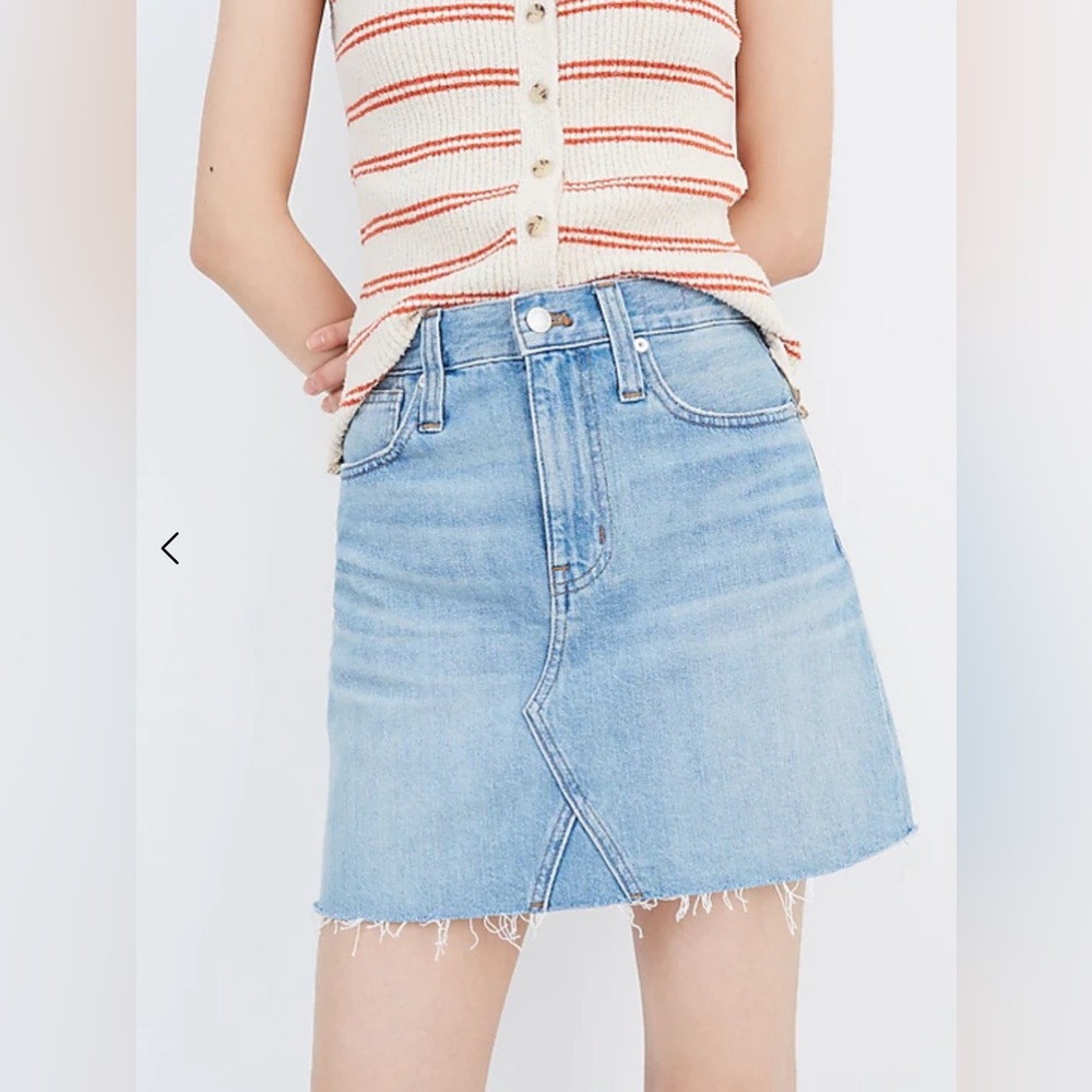 Madewell Rigid Denim A-Line Mini Skirt in Lovell Wash| size 27